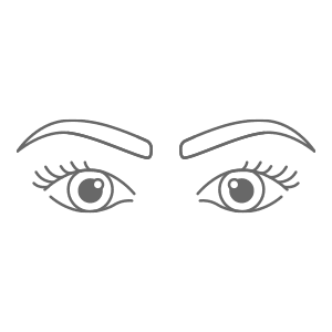 Graphic of Eyes Showing Symmetrical Eyebrows