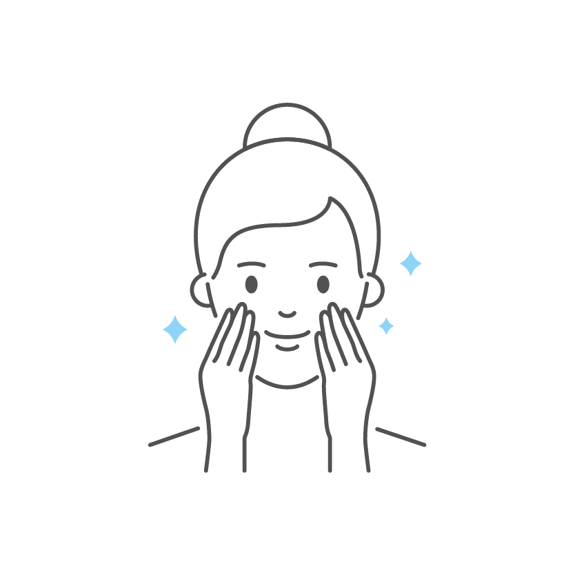 Graphic of Face Touching Cheeks with Hands