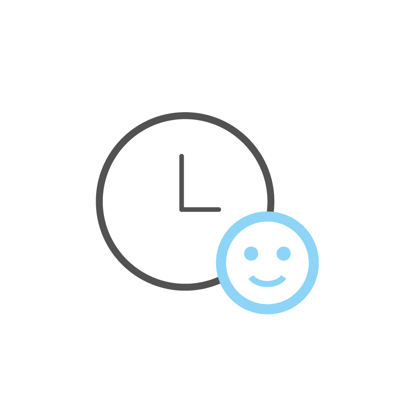 Clock with Happy Face Showing Short Surgery Time as Benefit to Facelift