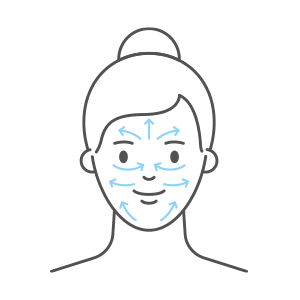 Graphic of Face Outlining the Areas a Full Facelift Targets