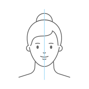 Graphic of Face With a Line Down the Middle Showing Symmetry