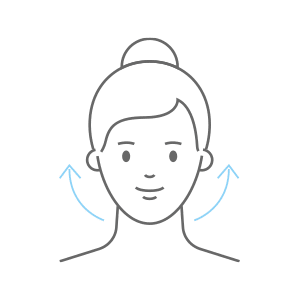 Graphic With Arrows Around the Face Showing Lift and Countour