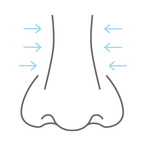 Graphic With Arrows Depicting a Narrow Nose